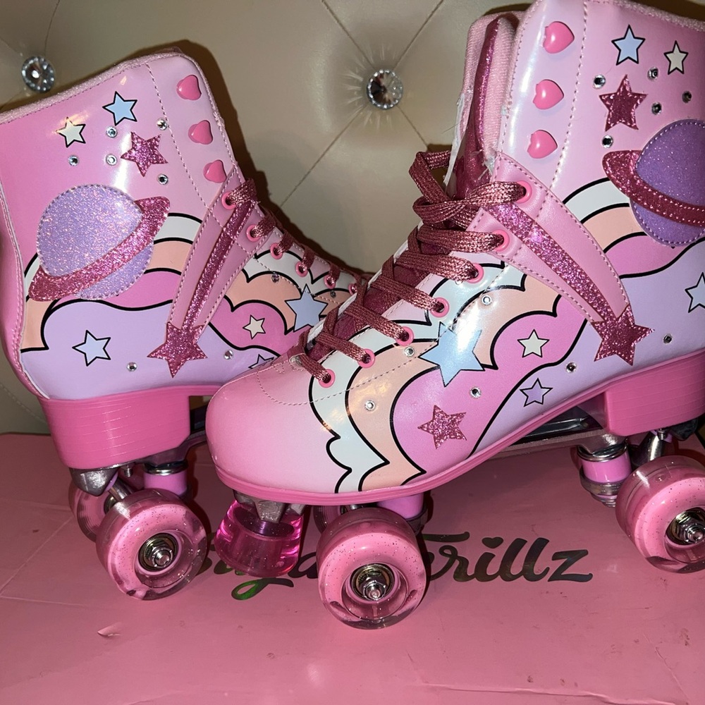 Sugar Thrillz Groovy Galaxy roller skates women’s 9 - Picture 5 of 9